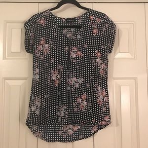 My Michelle Navy Blue Polka Dot Top